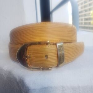 Louis Vuitton Yellow Epi leather Belt Size 85 or 34" Auth